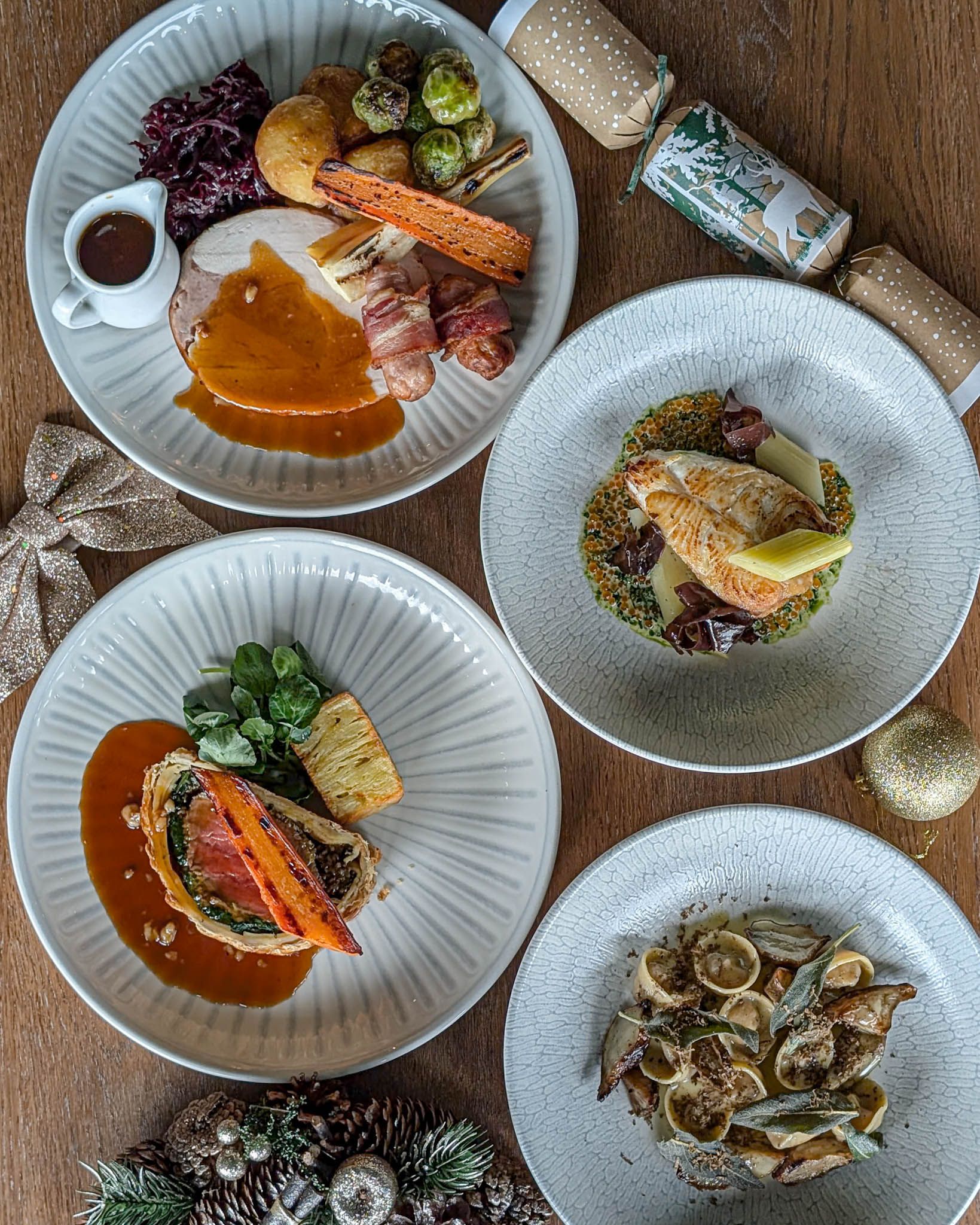 A christmas day spread at No.3 Rooftop in Farringdon, Central London