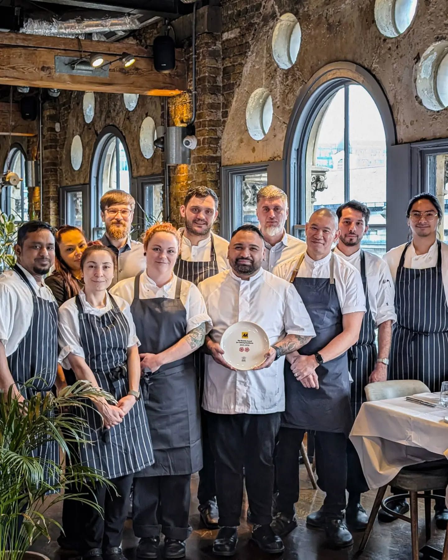 the kitchen team at the grill at smiths of smithfield with the two AA rosette award for being a top restaurant in smithfield market near farringdon and clerkenwell