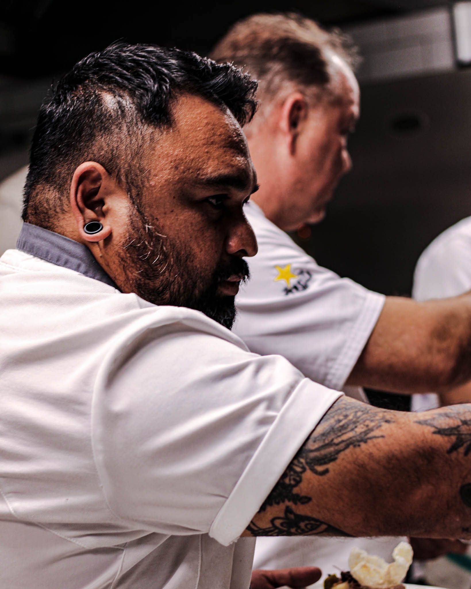 Head Chef Tim prepares the seven course tasting menu in The Grill