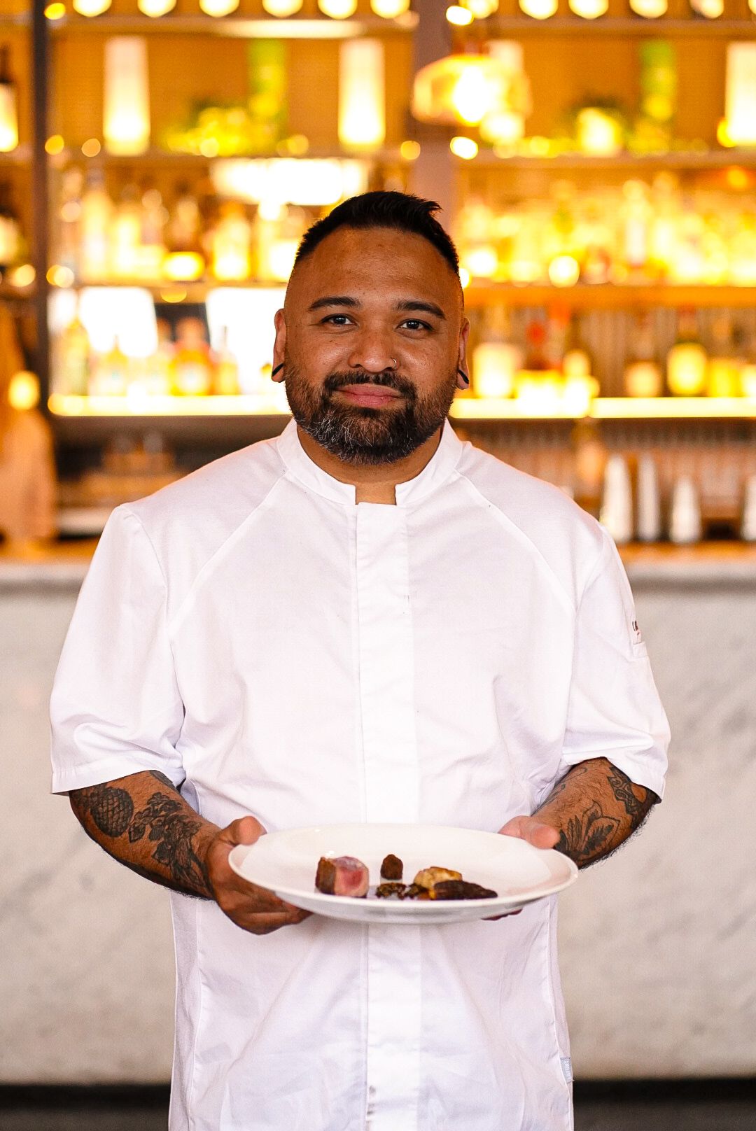 Head Chef Tim Dela Cruz at The Grill presenting the signature Scotch beef fillet dish from our 7-course tasting menu, sourced directly from Smithfield Market.
