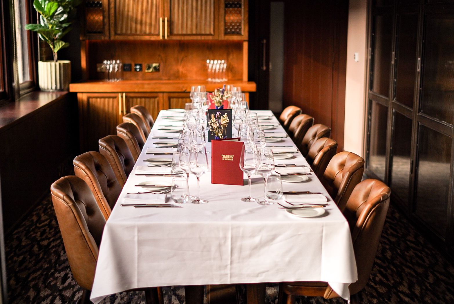 private room set up for dining
