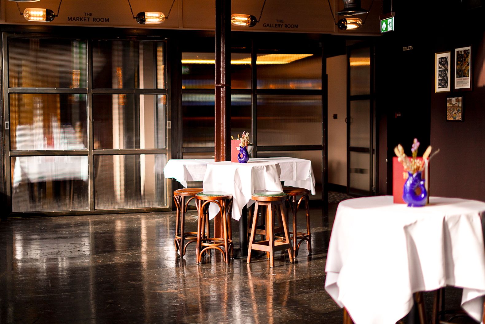 First Floor, semi-private area, set up for standing drinks receptiom